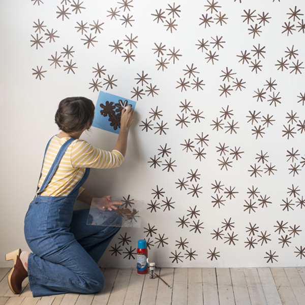 Pintar pared con estarcido - Plantilla