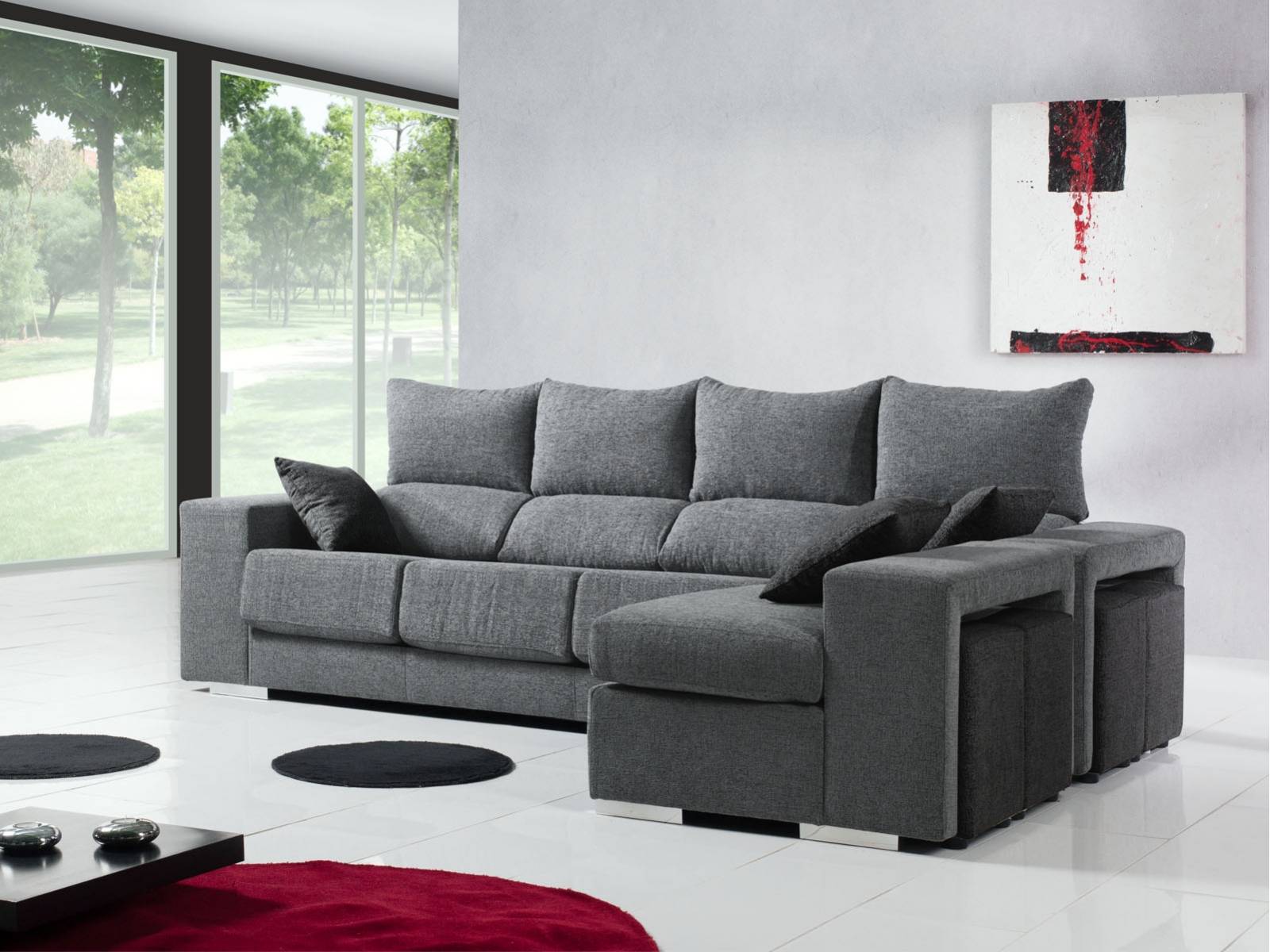 sofa chaise longue 4 puff