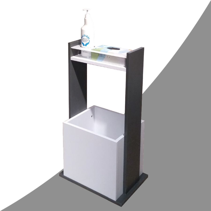 Mueble Dispensador Protección COVID-19 - Básico+Cubo